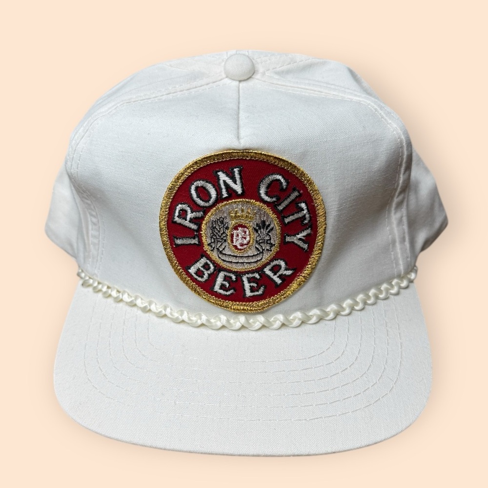 Vintage Iron City Beer 1980s Snapback Hat White Vtg 80s Pittsburgh